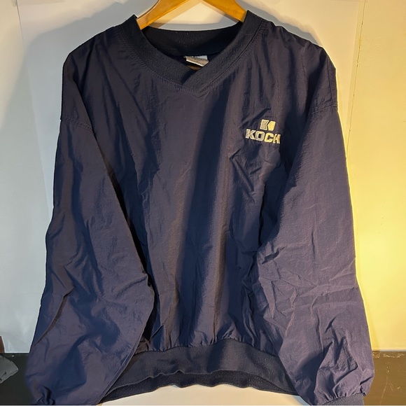 Vintage Blue Crewneck windbreaker! men’s LARGE size lightweight jacket - Picture 2 of 6